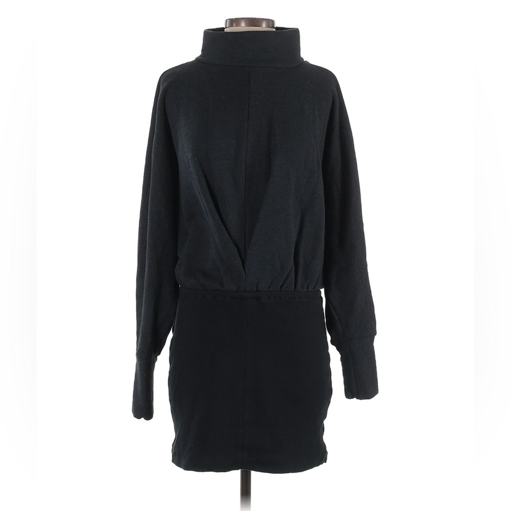 Free People Black Turtleneck Open-back Sweater Dress Small